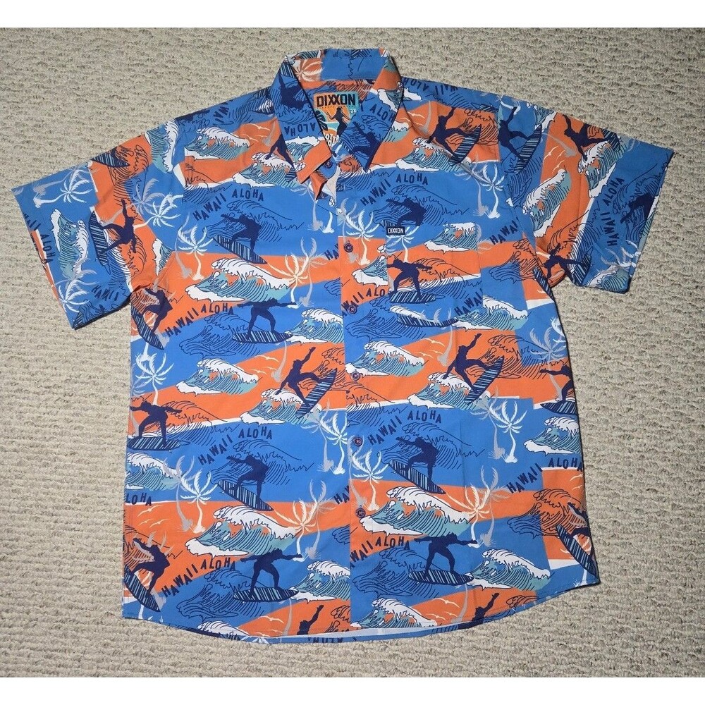 Dixxon Flannel Co Alotta Aloha Short Sleeve Party Shirt Hawaiian Button Men's 2X